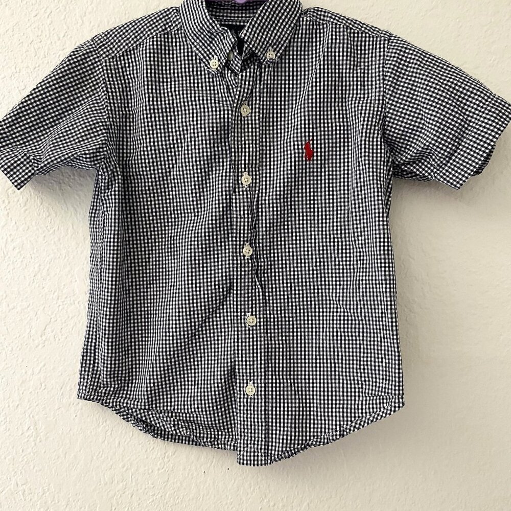 RALPH LAUREN CHECKED BUTTON DOWN SHIRT LIKE NEW